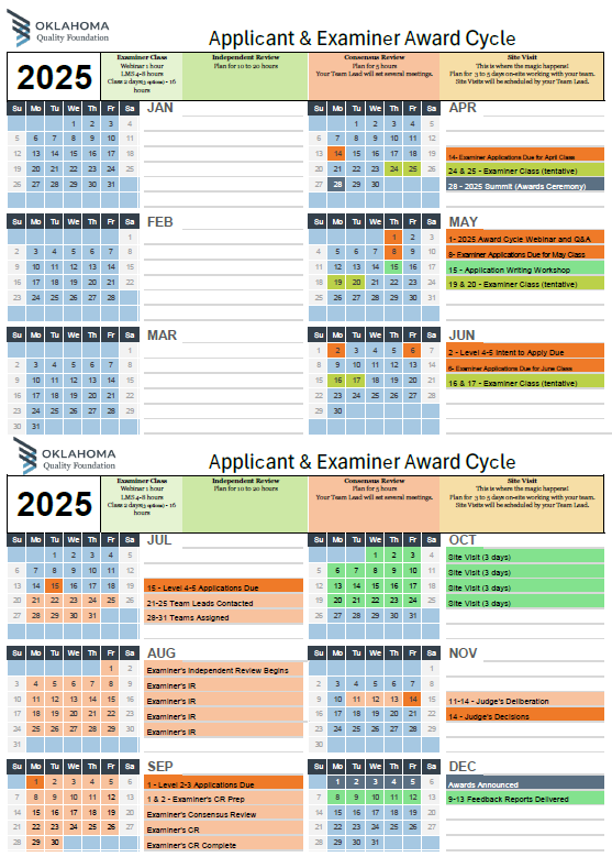 2025 Award Calendar
